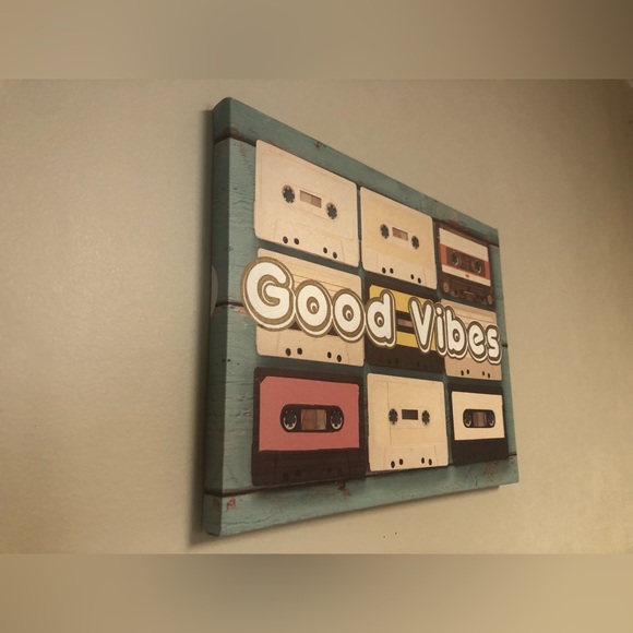 Good Vibes Cassette Tape Decorative Canvas Small Hanging Wall Picture - Picture 12 of 16